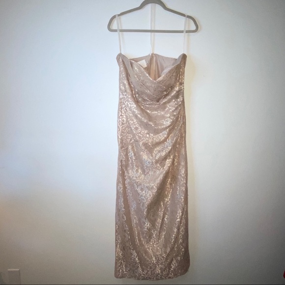 0409 NWOT David’s Bridal Strapless Gown - Picture 7 of 13